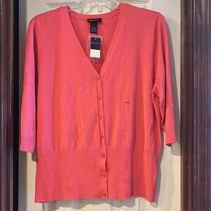 NWT Lane Bryant 3/4 Sleeve Coral Sweater 18/20